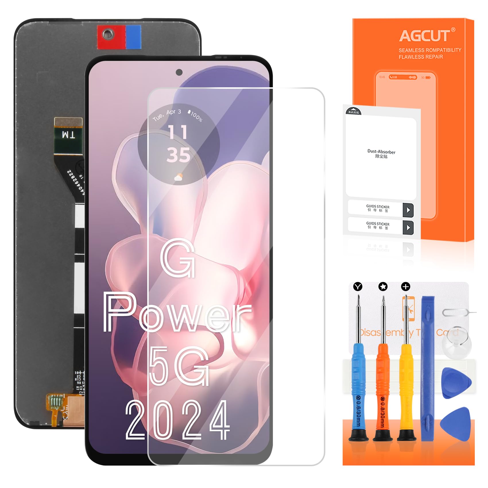 AGCUT for Moto G Power 5G 2024 Screen Replacement for Moto G Power 2024 LCD Display XT2415 XT2415-1 LCD Digitizer Touch Screen Assembly Repair Part
