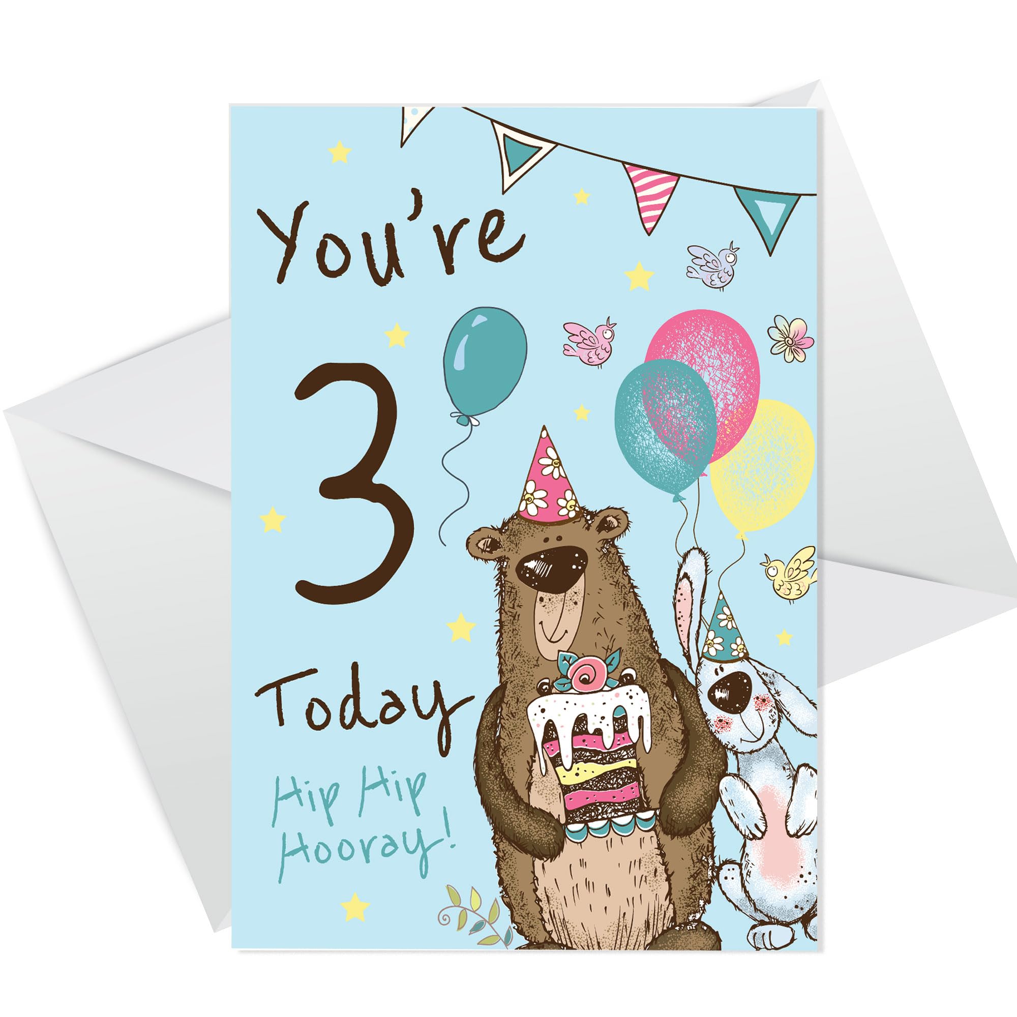 RED OCEAN Youre 1 2 3 4 Today Birthday Card For Grandson Son Birthday Card For Baby Boy Son Birthday Card Baby Boy 1st 2nd 3rd 4th 5th 6th 7th 8th 9th Birthday Card Greetings Card (Youre 3 Blue)