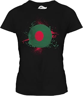 Women's Bangladesh Football Splatter T Shirt Fitted T-Shirt Top