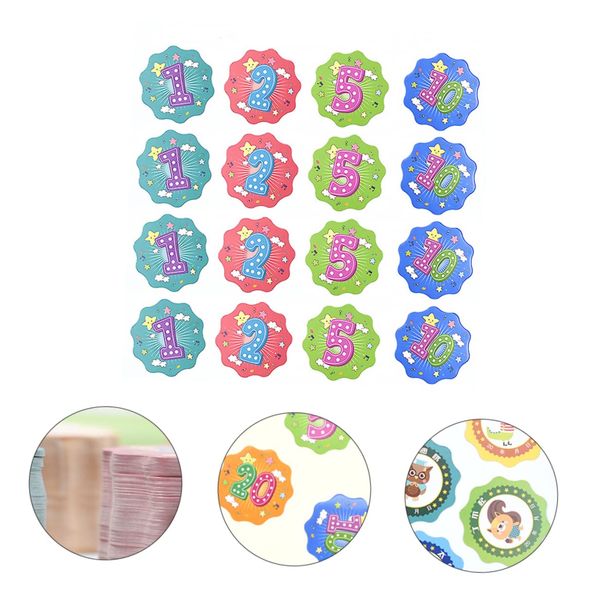 SHINEOFI 3 Sätze Punktekarte Stickkarten Für Kindercards Blumenkarten Schulzeug Belohnungskarte Sammelkarte Aufkleber Belohnen 300 G Beschichtetes Papier 300 Stück * 3