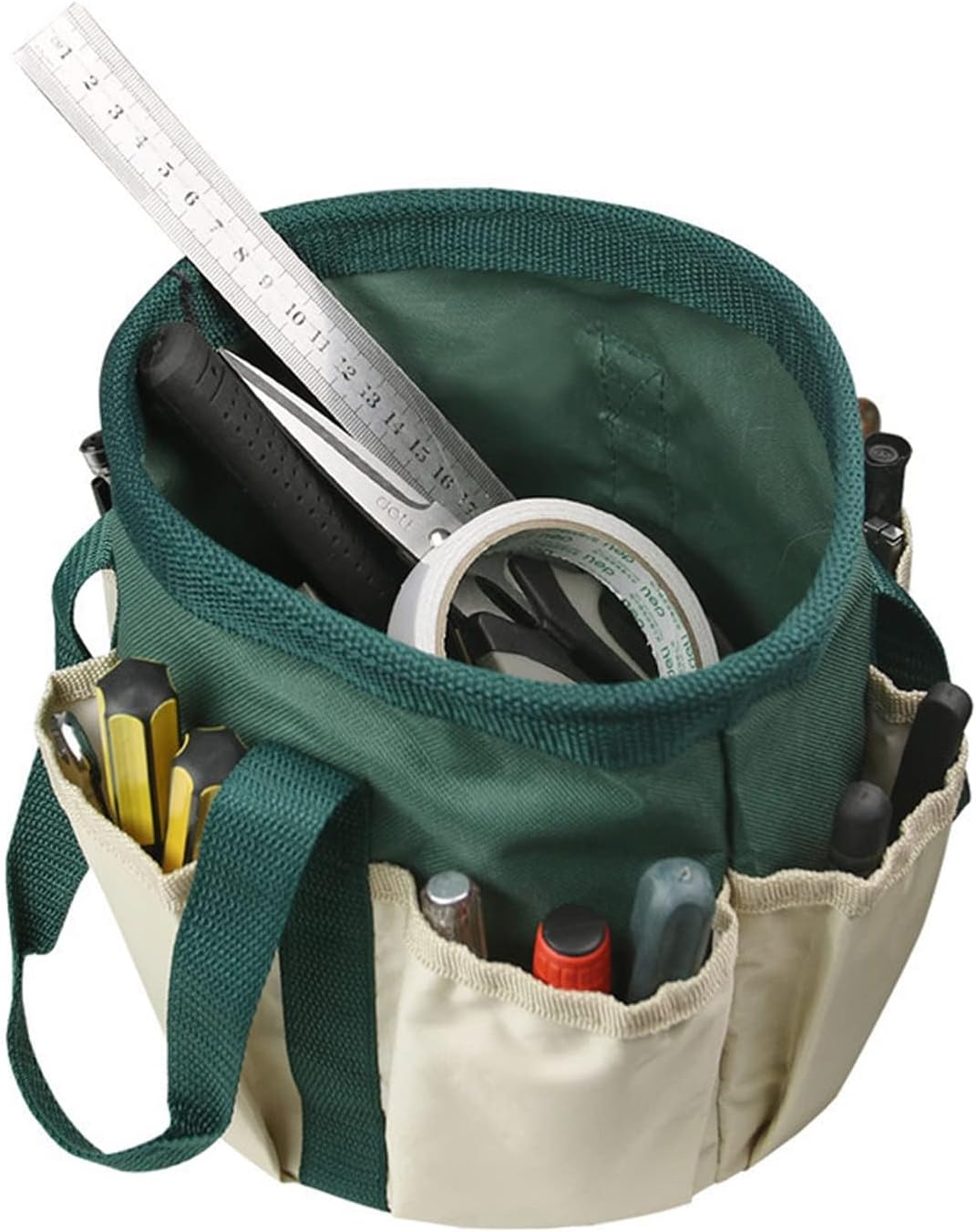 Garden Tools Bucket Bag, Round Garden Tools Bag,6 Pockets Oxford Cloth