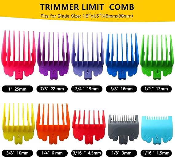 10 Pack Clipper Guards Set Replacement Fits for Glaker 6026-1/16