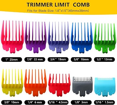 10 Pack Clipper Guards Set Replacement Fits for Glaker 6026-1/16