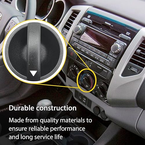 Miniatura 6 de Pomo de control de ventilador calentador compatible con Toyota Tacoma 2005-2011, diales, soplador, temperatura, HVAC, control de flujo de aire,