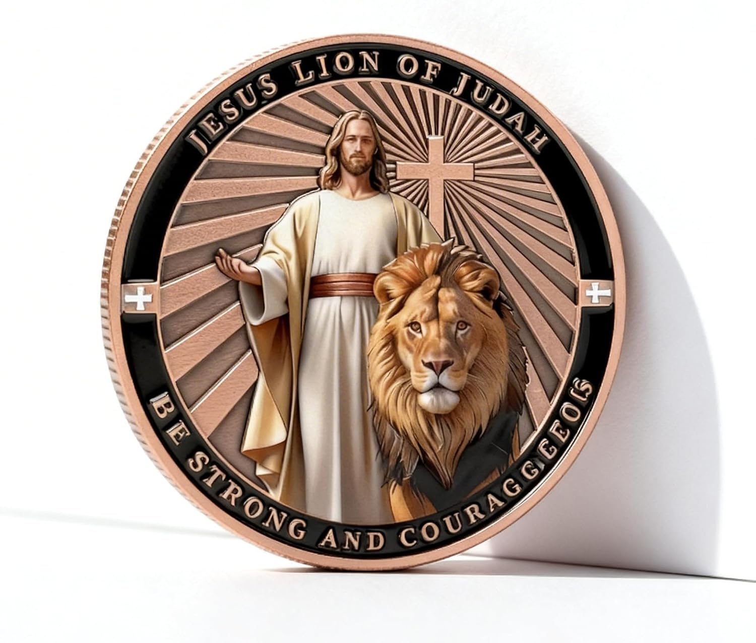 Lion of Judah Challenge Coin – Christian Pocket Token of Strength & Faith, Zinc Alloy Medallion, Spiritual Gift & Daily Reminder