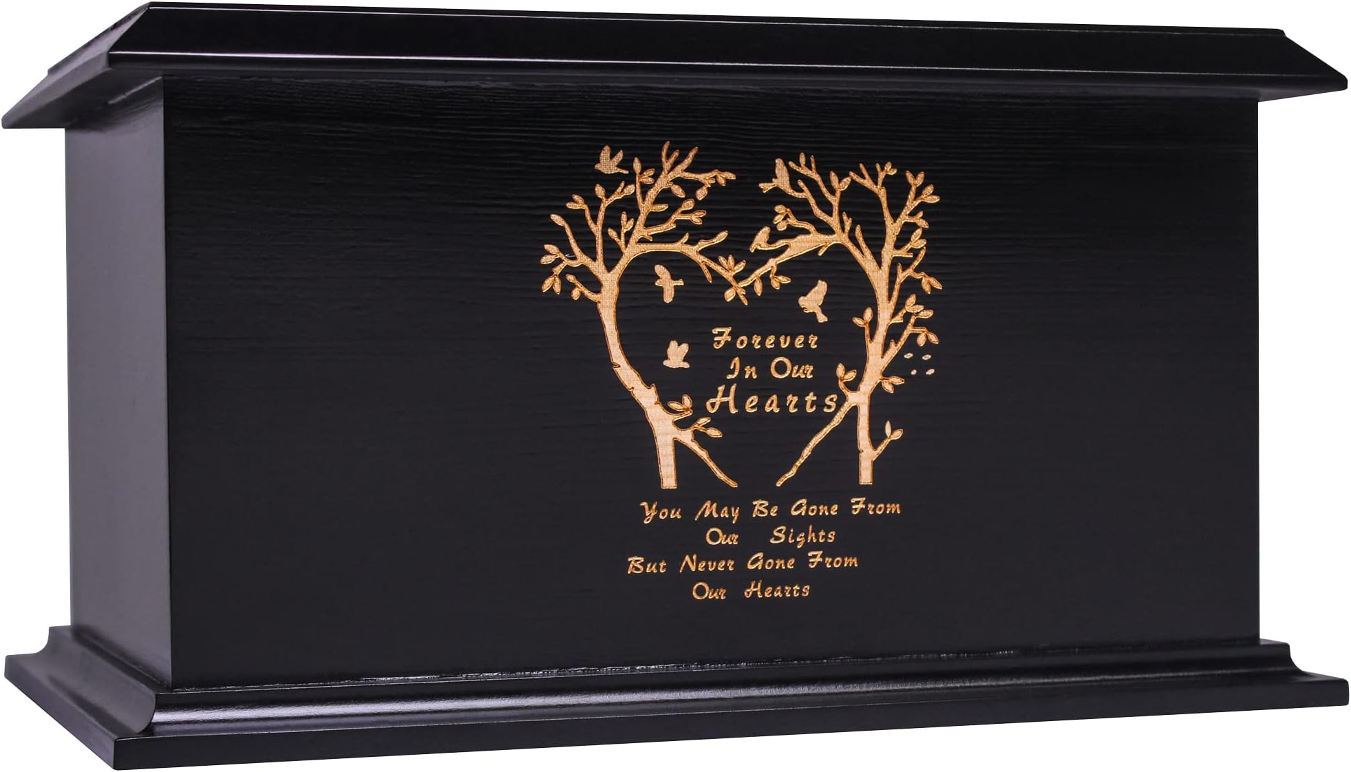 Wooden Urns for Human Ashes Adult Male Female Wood Cremation Urns for Men Women Child Decorative Urns Box and Casket Burial Urns Holds Up to 312 Cubic Inches(Black)