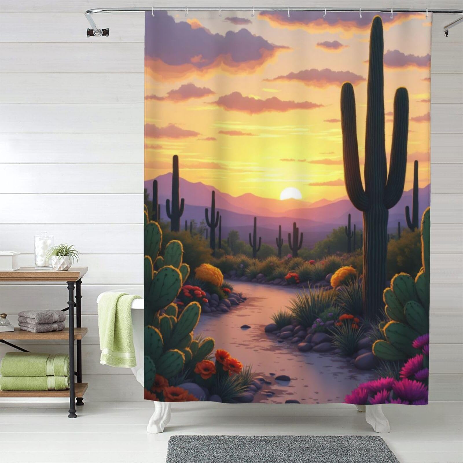 Rideau de douche cactus pour rafraîchir l'ambiance de votre salle de bain