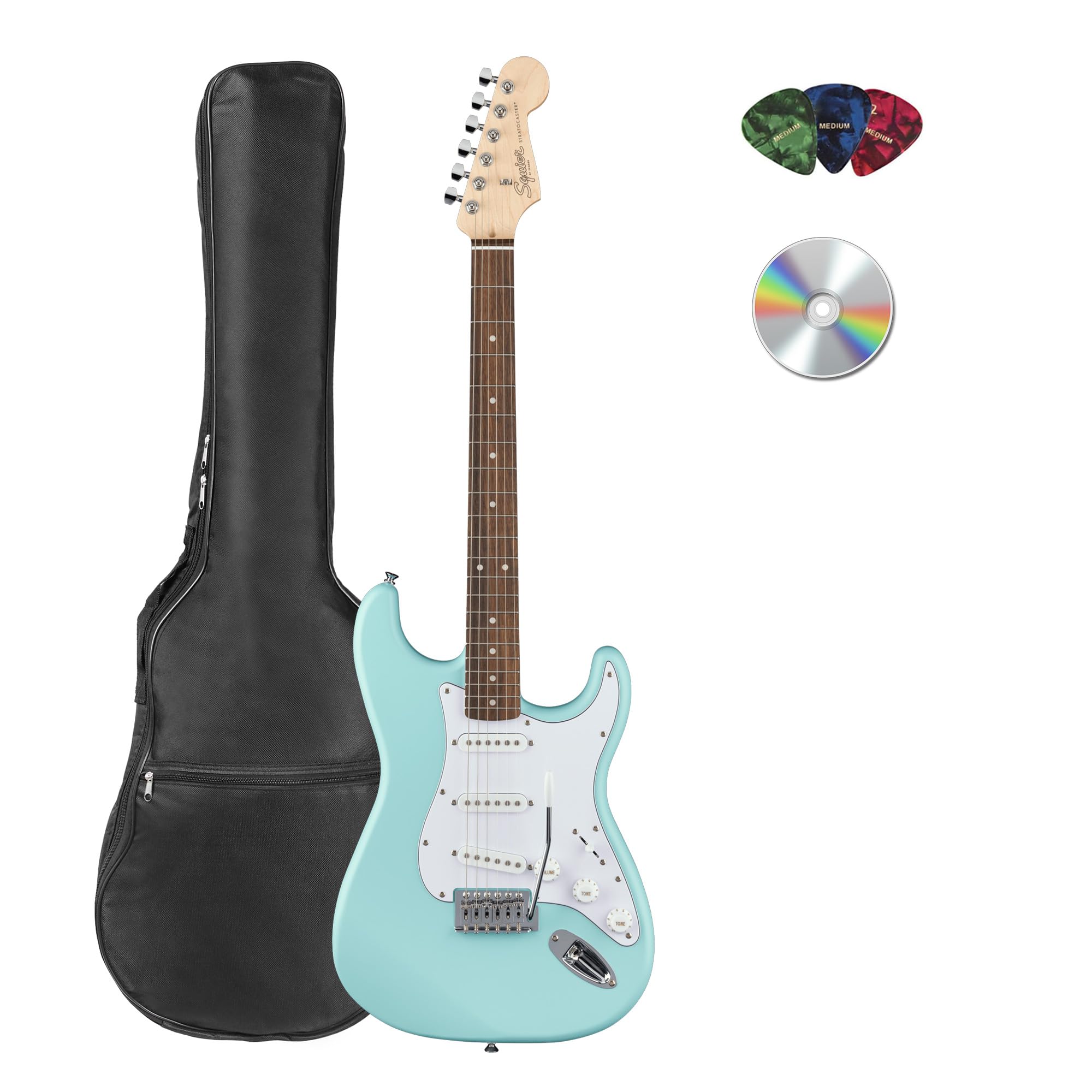 Amazon.com: Fender Squier Stratocaster Electric Guitar - Daphne