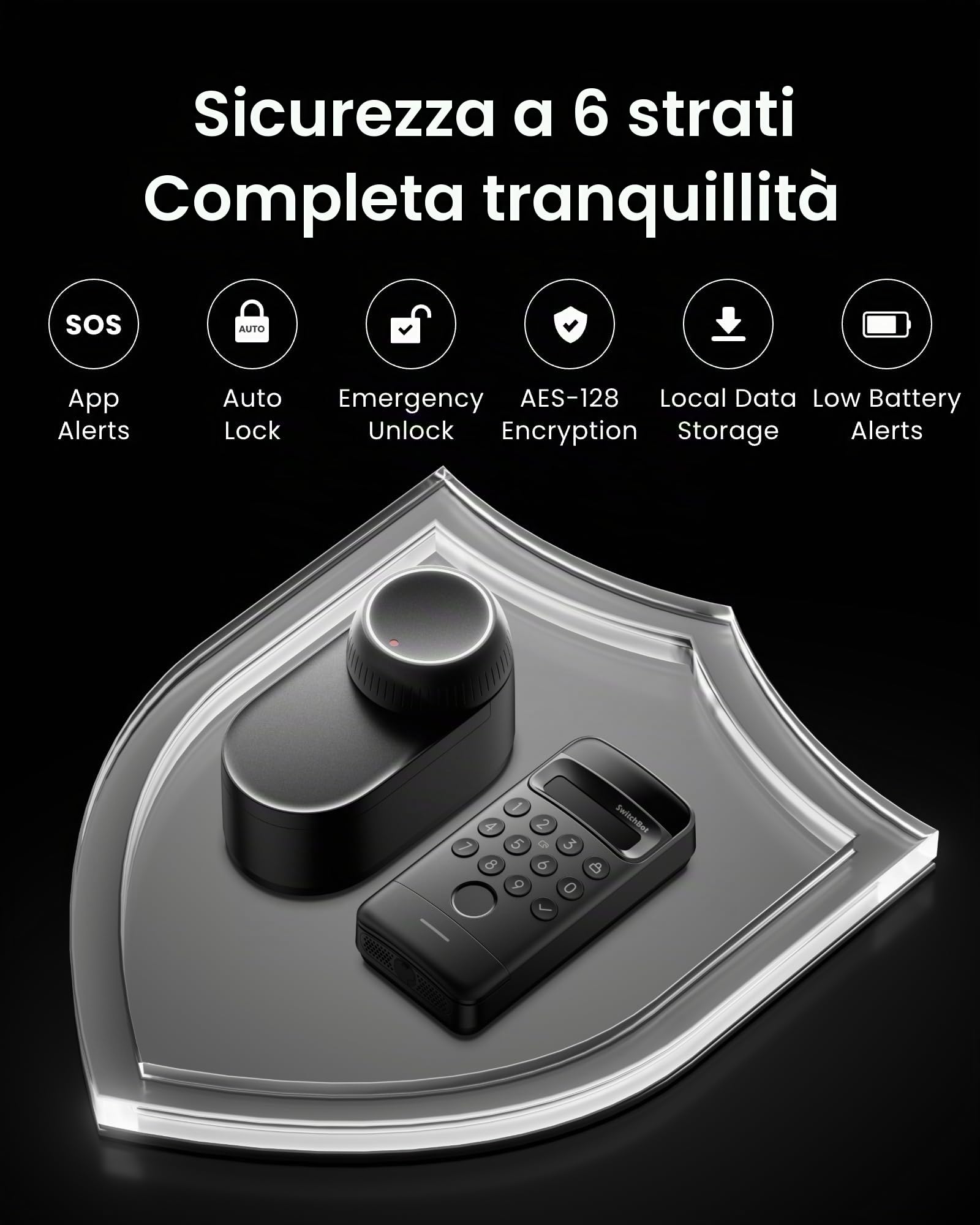 SwitchBot Keypad Vision - Serratura Intelligente con Riconoscimento Facciale 3D, Accesso Senza Chiave via Volto, Impronta Digitale e Password Virtuali, per Sicurezza Domestica