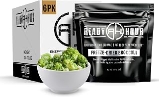 Ready Hour Freeze-Dried Broccoli Case Pack - 48 Servings Bulk Emergency Food, Long Shelf Life Survival Supply