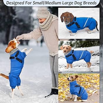 Aywoja Dog Coat With Harness - Waterproof, Easy To Put On And Take Off, Winter Warm Jacket For Dogs