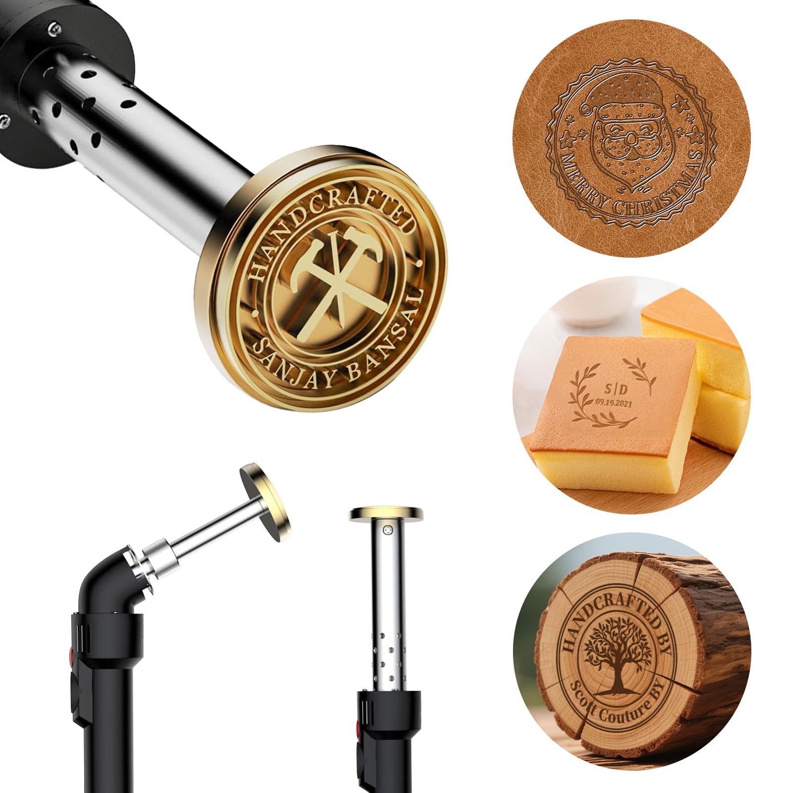 KKHH Custom Metal Branding Iron for Wood Leather & Food - Personalized Electric Stamp Tool for Woodworking, Leathercraft, BBQ & Baking - DIY Gift with Logo Engraving for Craftsmen & Hobbyists