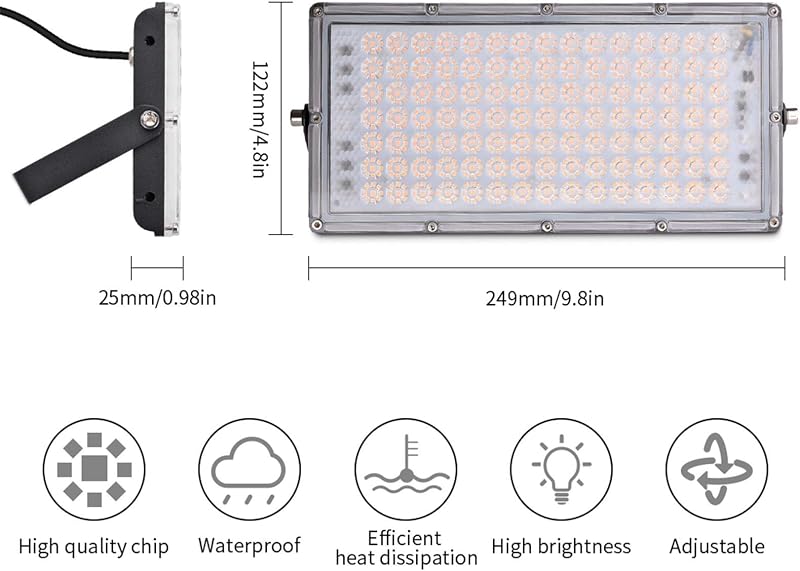 SOLIKU 100W LED Reflektor 8000 Lumen IP65 Vízálló Meleg Fehér Kültéri Munkalámpa