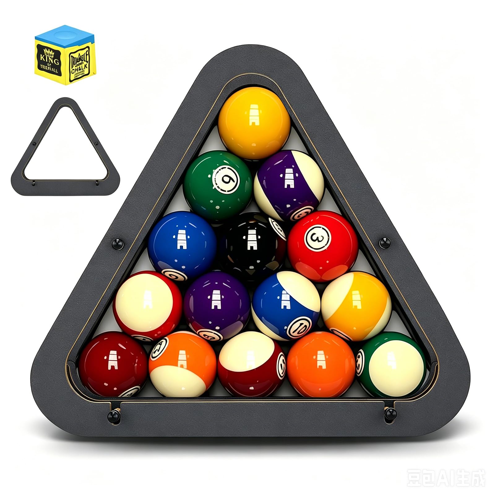 Delousiber Precision Engineered Adjustable Billiard Rack System, Heavy Duty Solid Wood Triangle Diamond Pool Ball Rack for 8-Ball/9-Ball, Eliminates Gaps with Unique Locking Mechanism