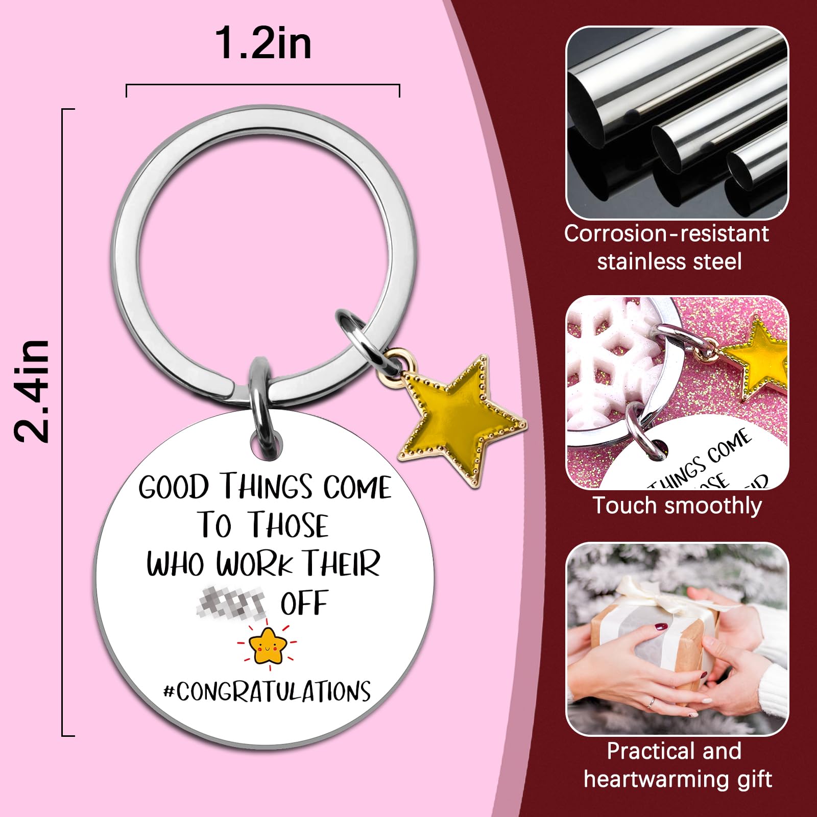 Congratulations Gifts for Women Men Promotion Gifts for Women Men Congratulations Gift for Coworker New Job Keychain