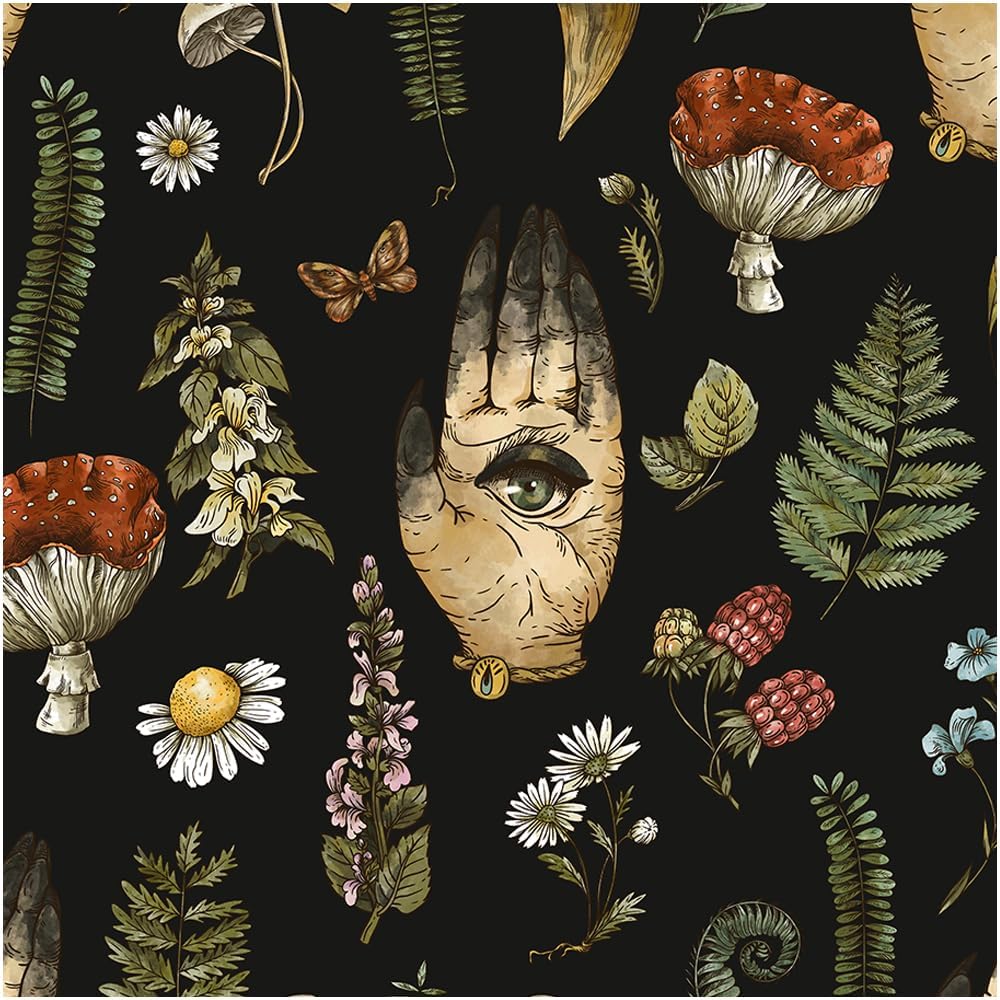 Black Floral Wallpaper Gothic Peel and Stick Wallpaper for Bathroom Renter Friendly Vintage Floral Wallpapers Textured Black Contact Paper for Cabinet Wall Art 17.5 x 118 in