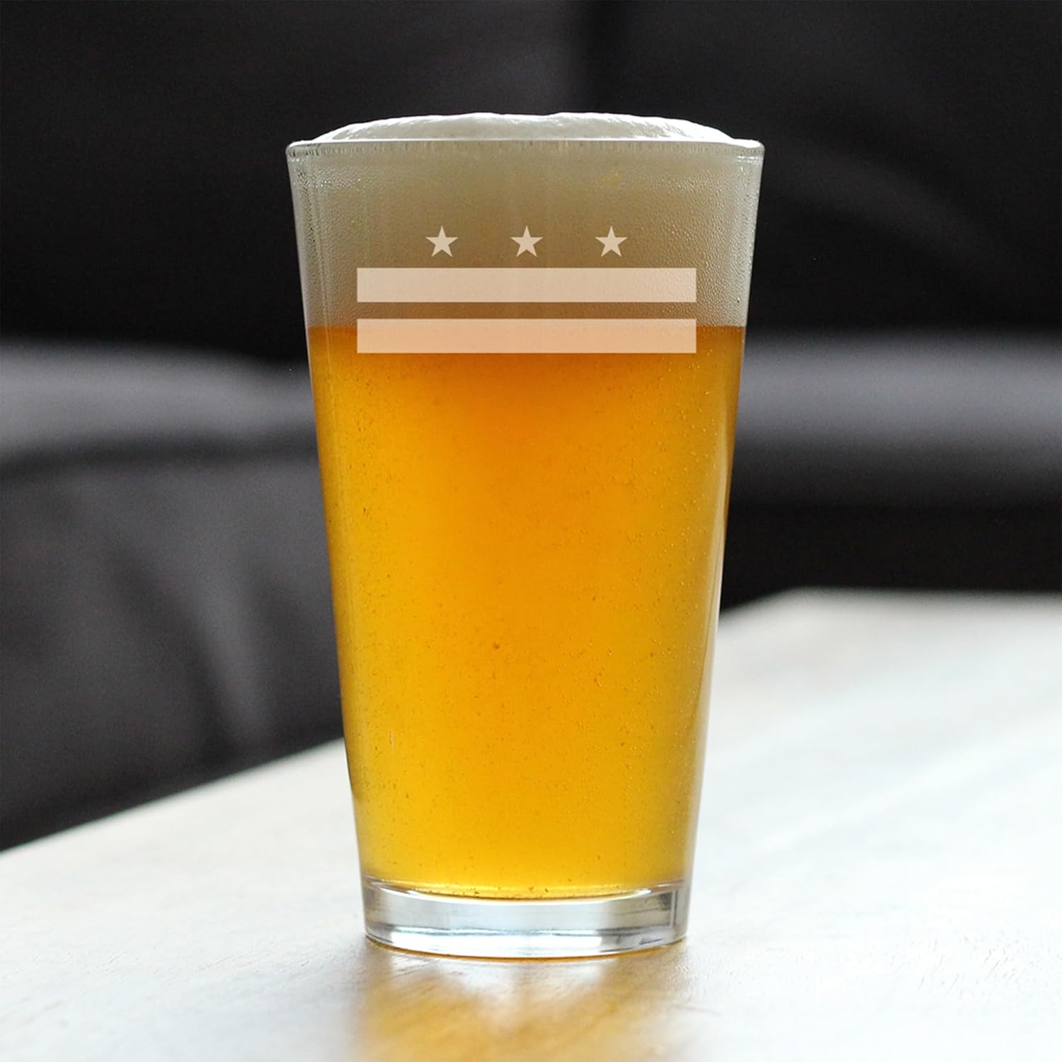 Custom Washington DC Flag Pint Glass for Beer - State Themed Drinking Decor and Gifts for Washingtonian Women & Men - 16 Oz Glasses