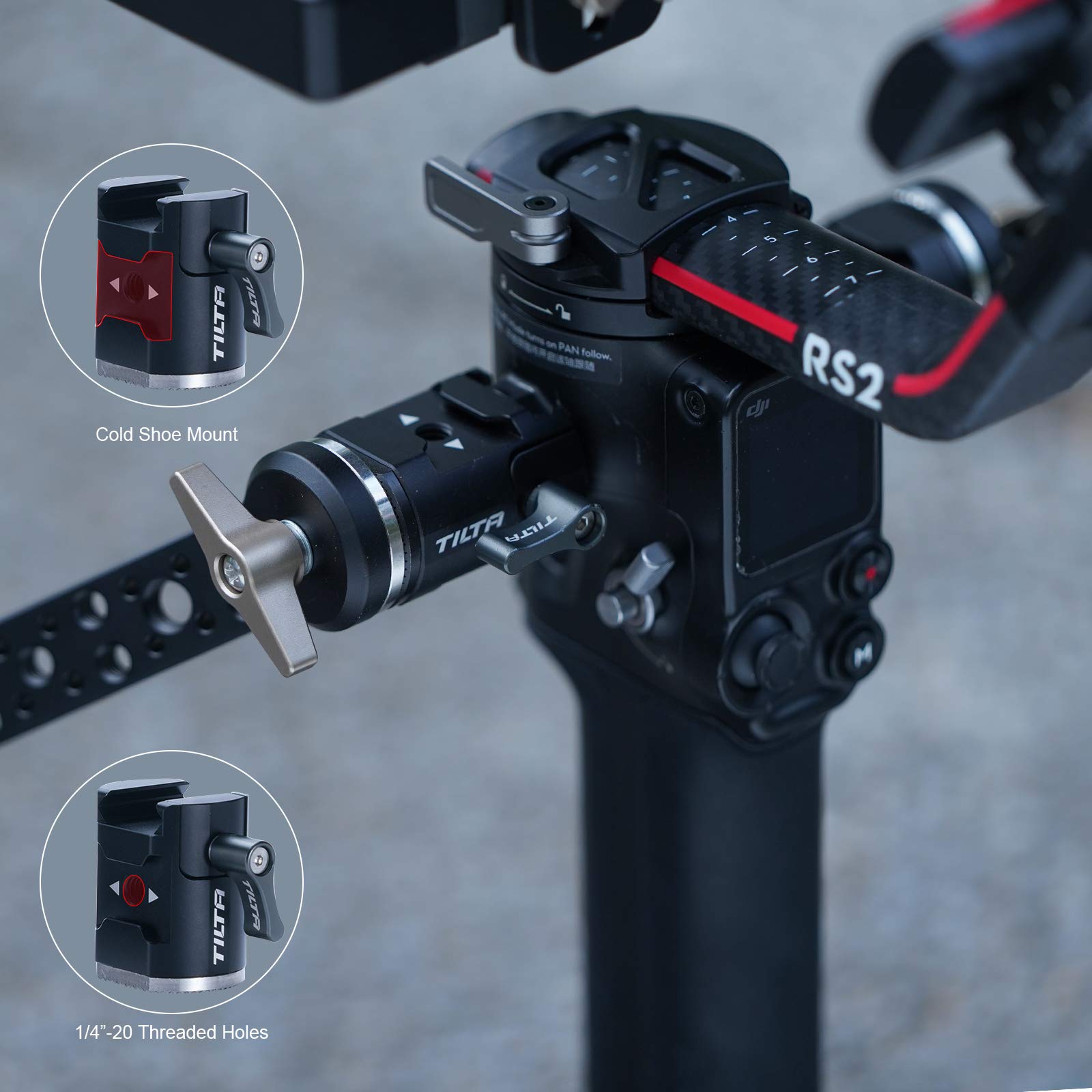 Tilta Adaptador Lateral Izquierdo de Raíl NATO a Roseta Compatible con dji RS4/RS4 Pro/RS3 Pro/RS2/RSC2 Gimbal TGA-NRA-L