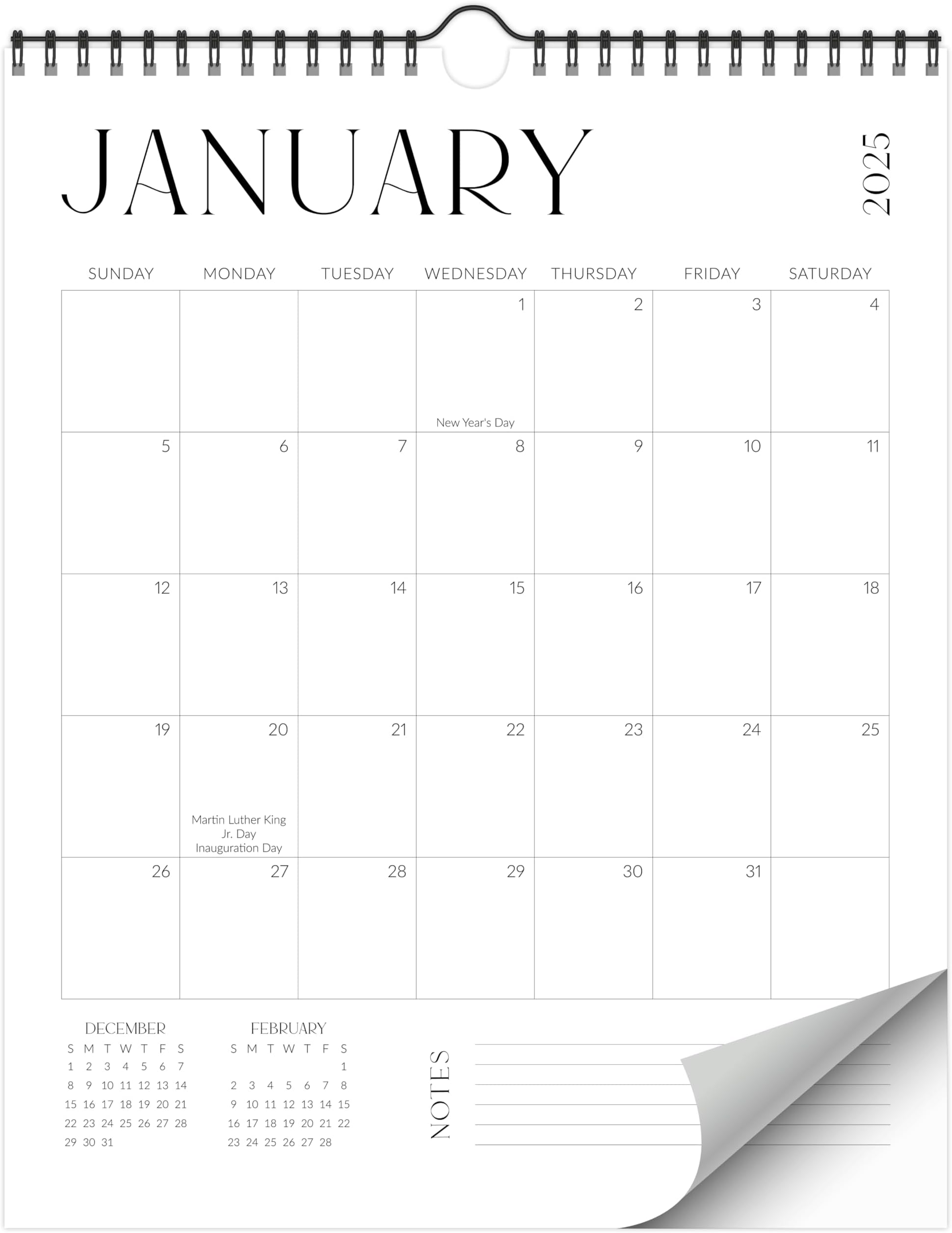 ZICOTOSimplified 2024-2025 Wall Calendar - Runs from June 2024 until December 2025 – 14.5"x11.5" Office Wall Calendar for Easy Organizing