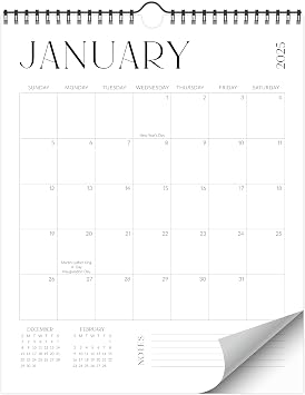 Beautiful 2025 Wall Calendar - Runs from June 2024 until December 2025 14.5"x11.5" 2024-2025 Office Wall Calendar for Easy Organizing