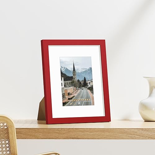 Vista 426 de Vittanly - Juego de 9 portarretratos, plexiglás resistente a rupturas, exhibe fotos de 12 x 12 pulgadas o, con paspartú, de 8 x 8 pulgadas, marcos