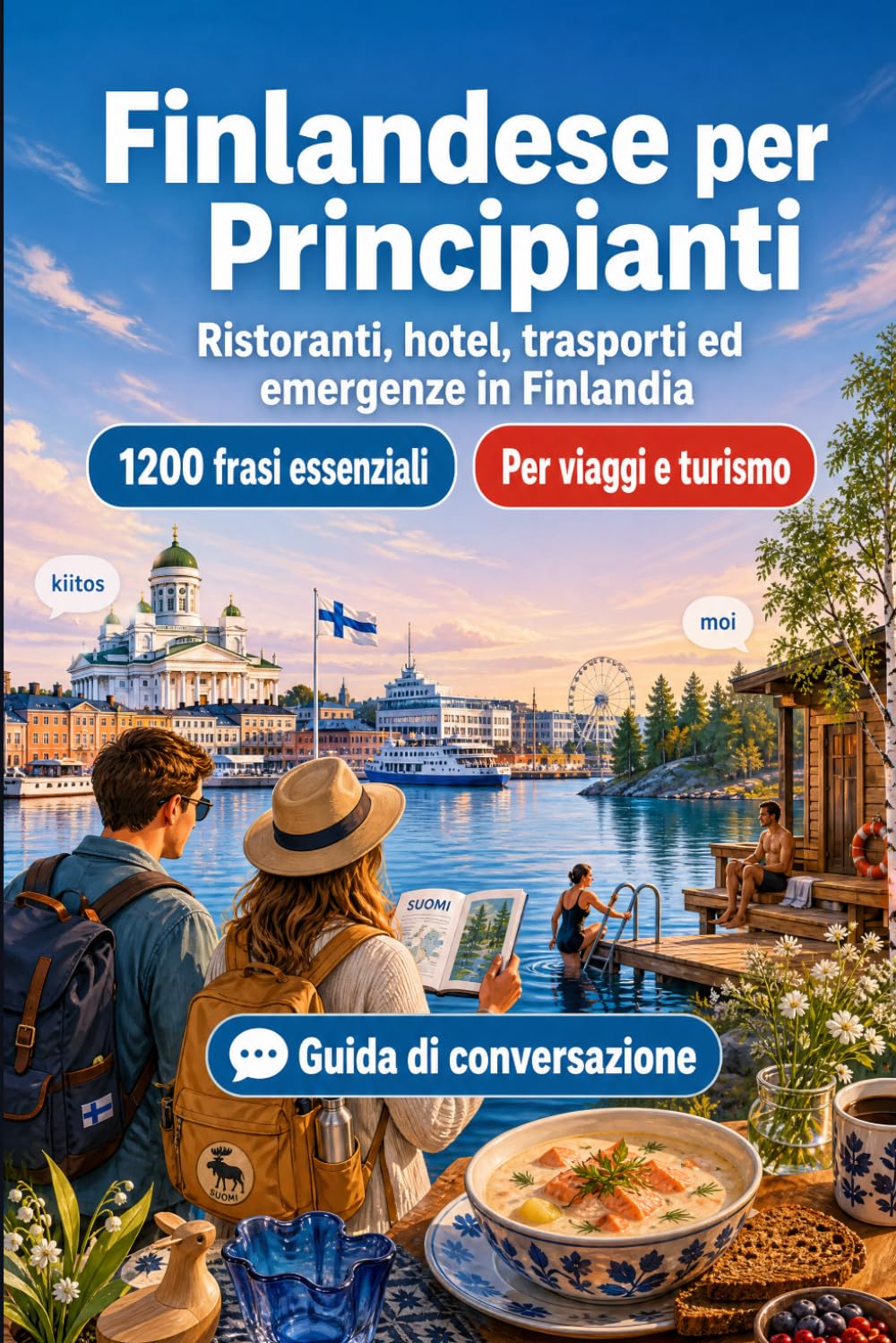 Finlandese Per Principianti: 1200 frasi essenziali in Finlandese per viaggiare: Guida facile alla pronuncia, conversazioni quotidiane, ristoranti, hotel, trasporti, shopping, emergenze