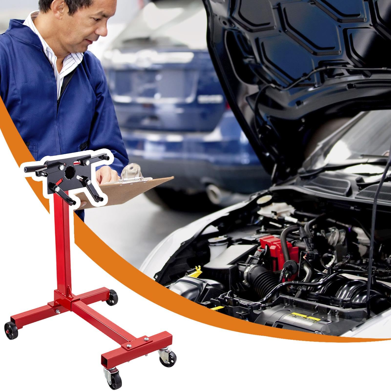 Supporto Per Motore Capacità 450 Kg Struttura in Acciaio | Sollevatore Motori Per Automotive SUV Camion Officina Garage Manutenzione Ricostruzione Sollevamento