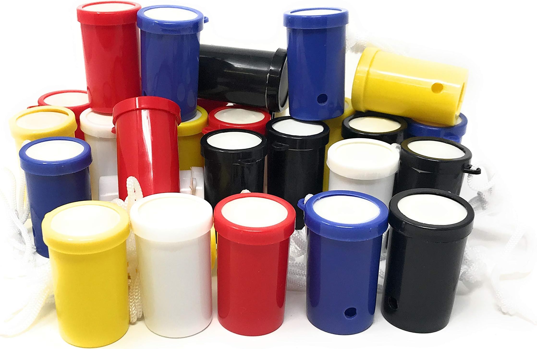 Funiverse Bulk 30 Pack Assorted School Spirit Party Noise Maker Necklaces - Loud Mini Air Blaster Horns