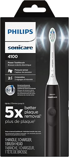 Miniatura 18 de Philips Sonicare 4100 Cepillo de dientes eléctrico recargable, negro, con cabezales de repuesto originales Philips Sonicare Optimal para control