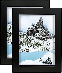 Amazon.com - LEKAIYA 4x6 Black Picture Frames Set of 2, Solid Wood ...