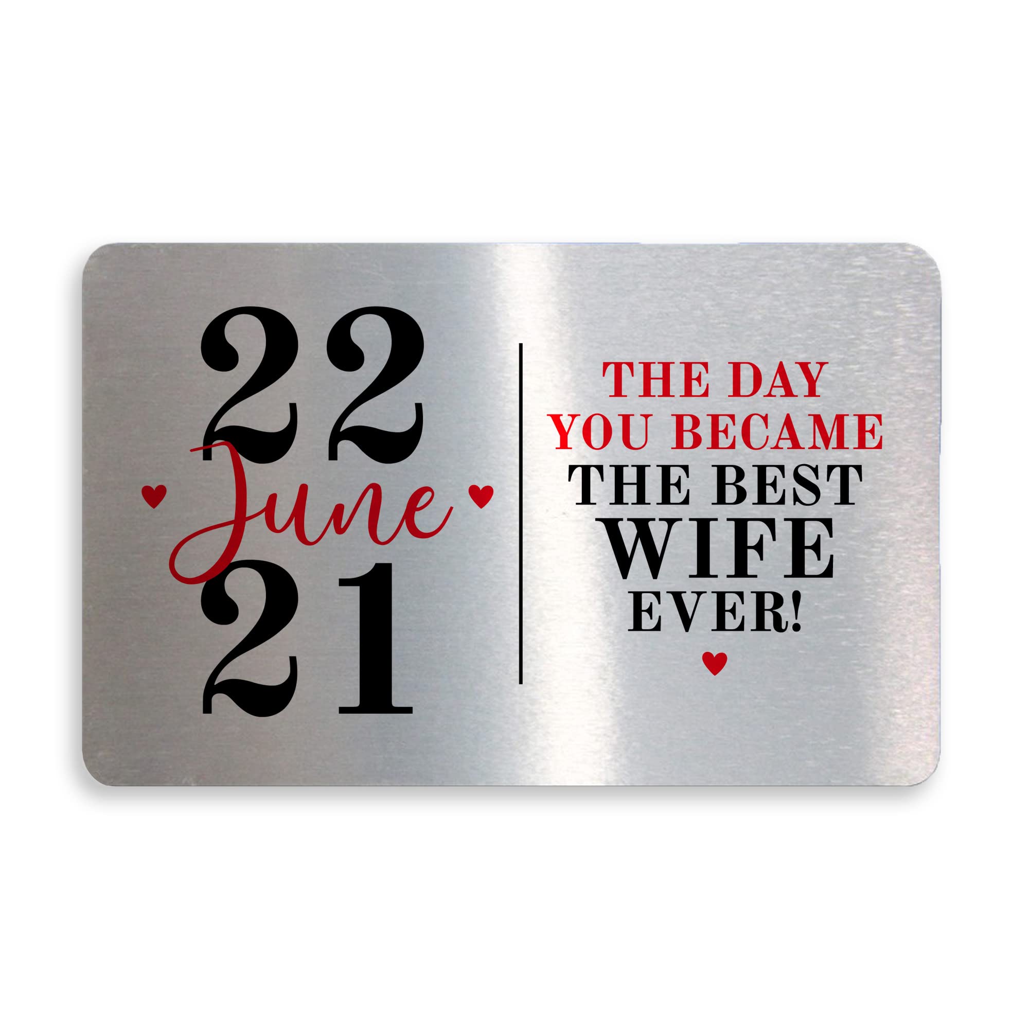 Personalised Wedding Anniversary For Wife Metal Card Valentines Day Gift For Her