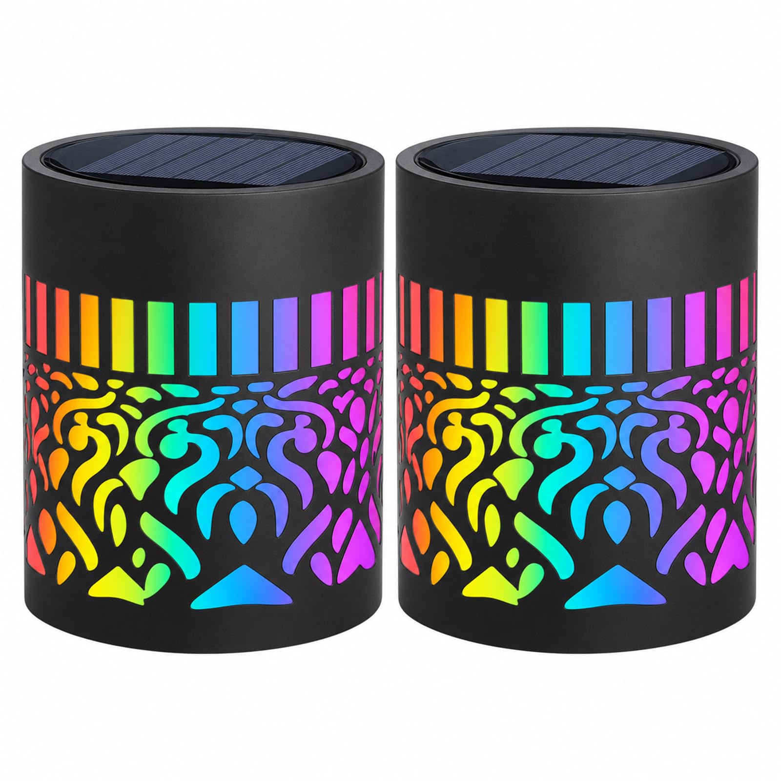 2Pcs Solar Mandala Wall Lights, 7‑Color Changing Mandala Solar Lights