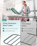 SONGMICS Clothes Drying Rack, Foldable 2-Level Laundry Drying Rack, Free-Standing Laundry Airer, with Height-Adjustable Wings, 33 Drying Rails, Sock Clips, Gray ULLR053G02V1