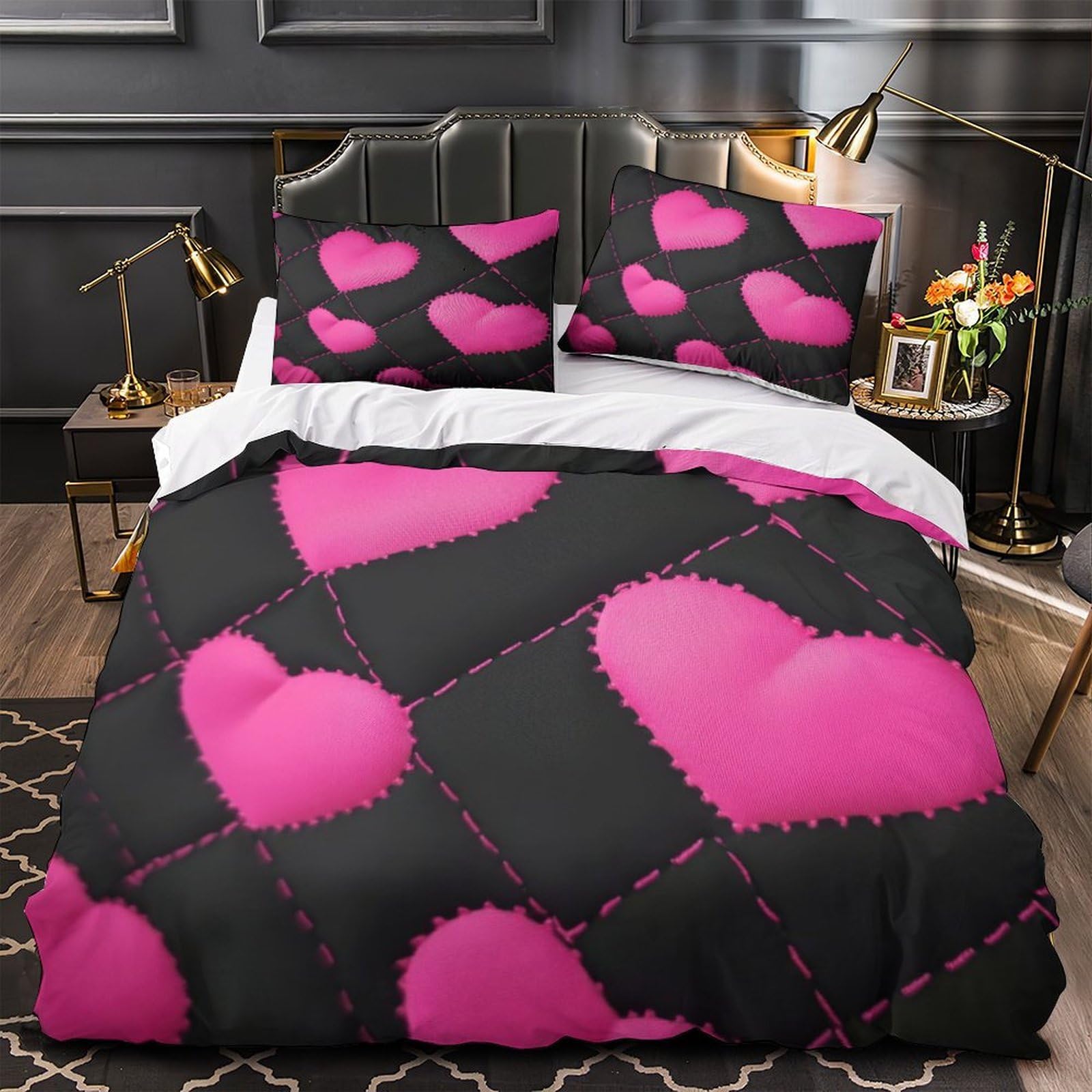 Housse de couette flamant rose hypoallergénique pour peaux sensibles