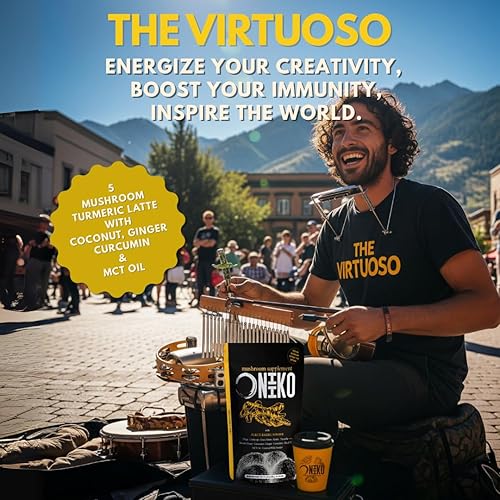 Miniatura 3 de Latte de cúrcuma de hongos con curcumina, jengibre, manuka y coco para la salud intestinal, vitalidad y antiinflamación, 1500 mg de extracto por