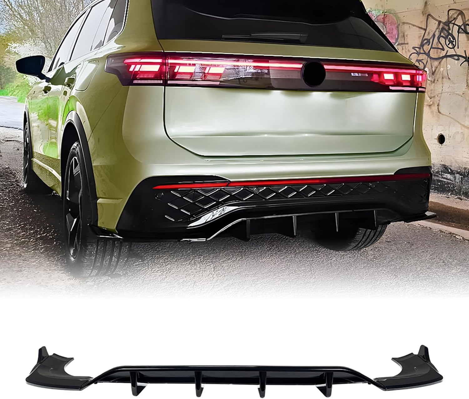 Rear Bumper Diffuser Lip Body Kit for VW Tiguan MK3 Rline 2024-2025 Black