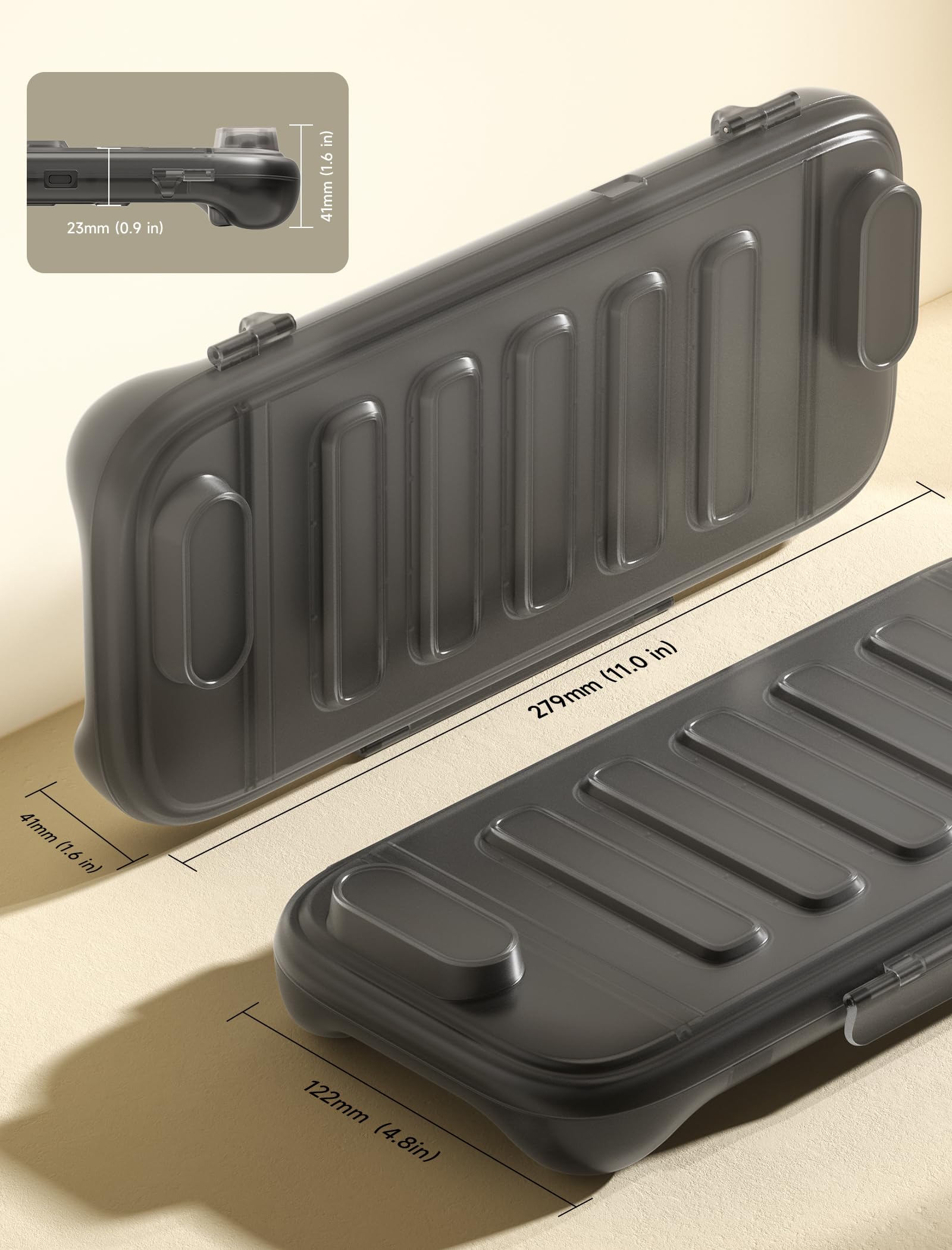 JSAUX Funda Protectora para Nintendo Switch 2 (2025) – Carcasa Dura de PC, Delgada y Portátil, a Prueba de Polvo, Ranura para Tarjetas de Juego, Ideal para Viaje – Translúcido Negro (PC0116)