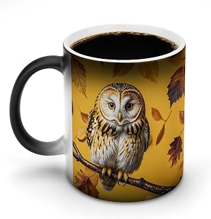 11 Oz Owl Branch Mug Magic Color Changing Ceramic Mug Heat Sensitive Coffee Cup with Print Design Perfect for Hot Cold Drinks Fun Gift for Wedding Birthday Mothers Day