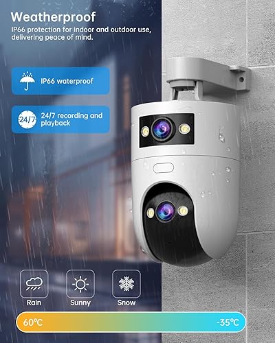 Miniatura 7 de Cámaras interiores 2K para seguridad del hogar, cámara de seguridad de doble lente PTZ de 360 para monitor de bebé y cámara de mascotas, foco