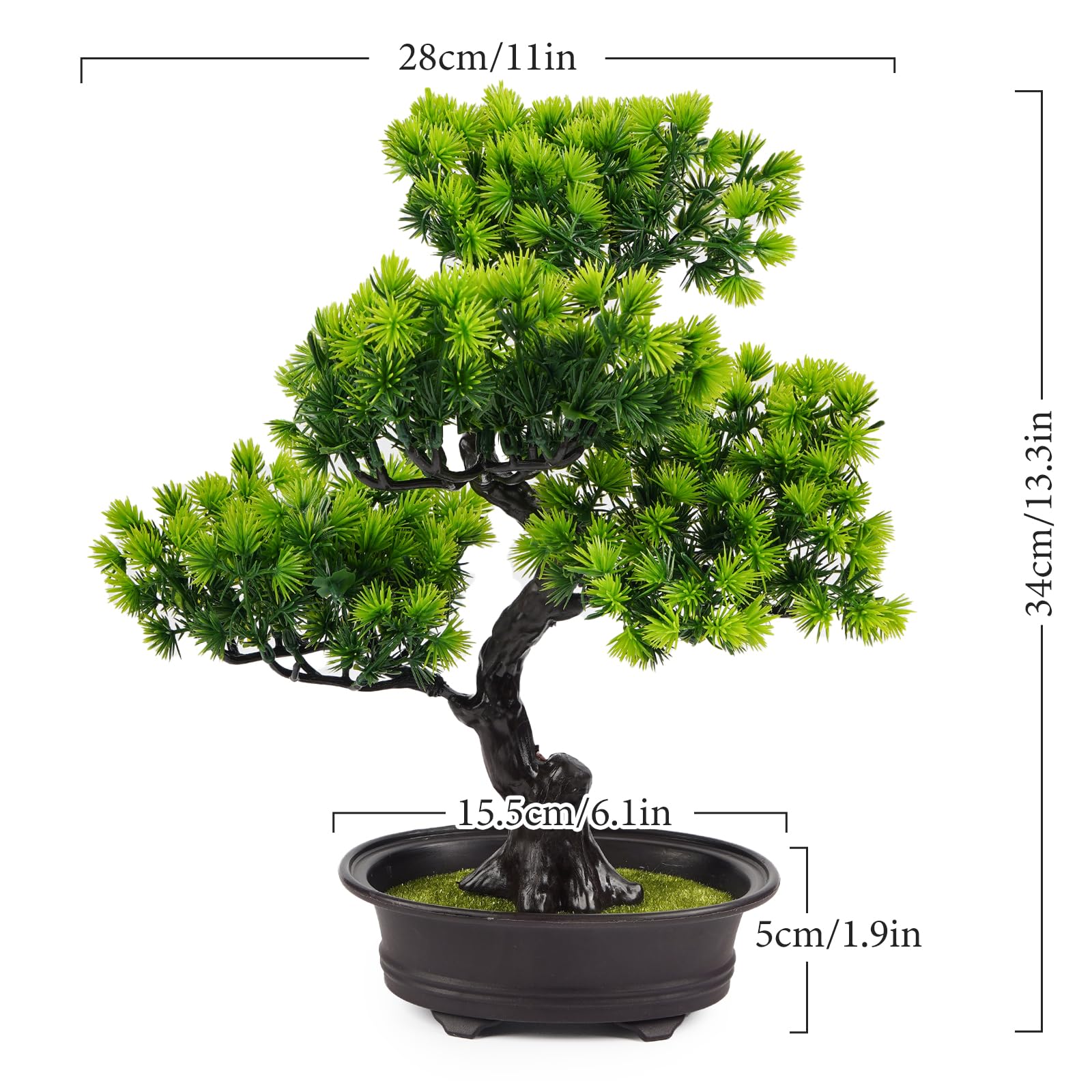 Amazon.de: Bonsai Baum Knstlich, AIBAOBAO 34 cm Knstlicher Bonsai Wie  Echt, Kunstpflanze Kiefer, Kunstbonsai Naturgetreue Plastik Gro fr Deko  Baddeko Desktop Bro Bcherregal Fenstersims