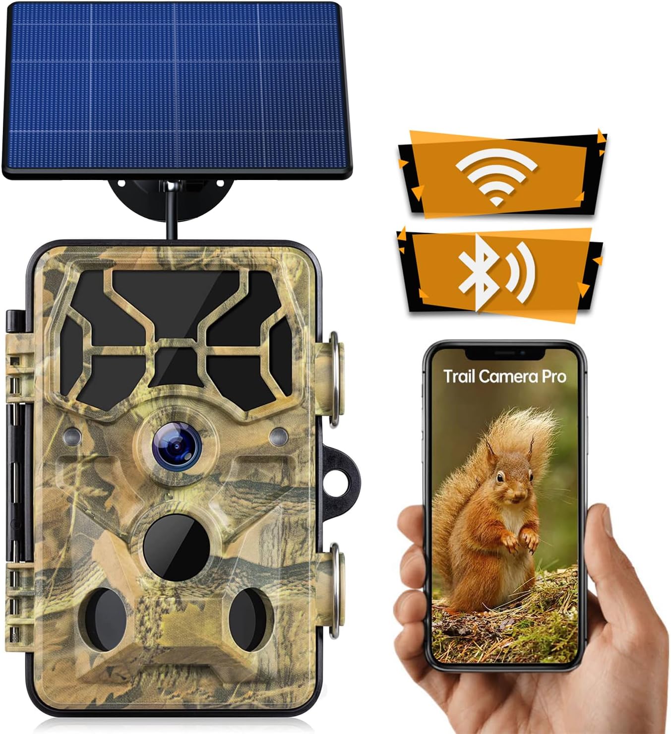 Trail Camera WiFi 30MP 1296P Game Camera Bluetooth with a
