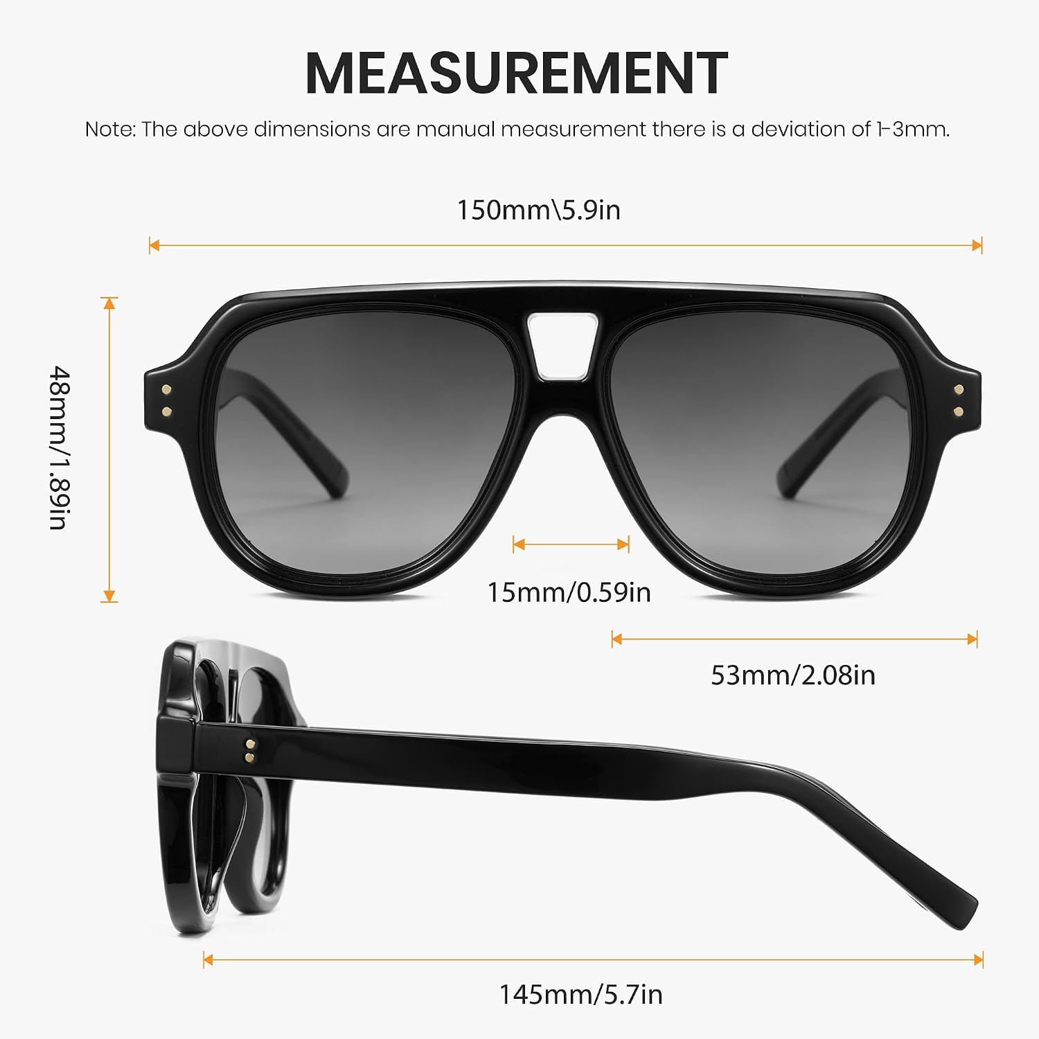 Cyxus Polarized Aviator Sunglasses for Women Men Anti Glare UV Protection for Driving Outdoor P1336