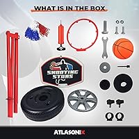 Vista 3 de Aro de baloncesto para niños pequeños, soporte ajustable de 2.5 a 4 pies, mini juguete de portería de baloncesto con pelota y bomba para edades de 3