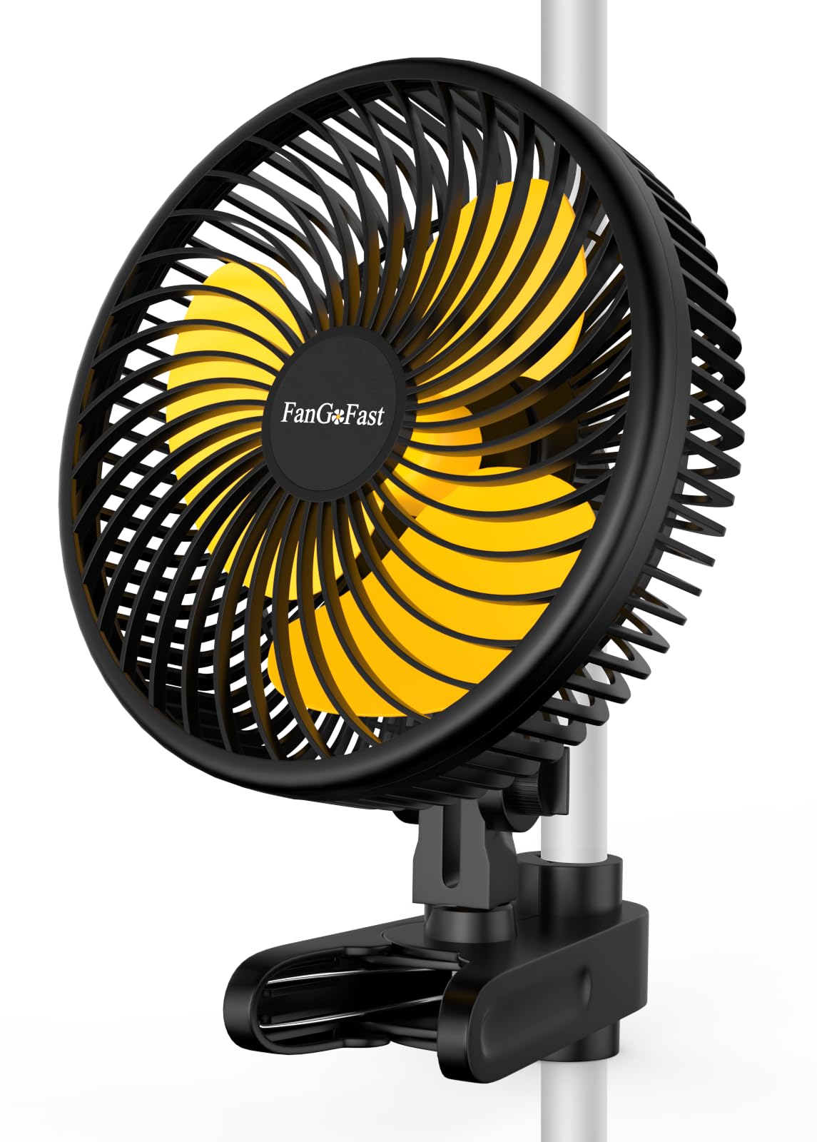 FanGoFast Grow Ventilator mit Clip EC-Motor, 10 Geschwindigkeitsstufen, Grow Clip-Ventilator Klemmbar für growzelt, 20cm Durchmesser, 10W, 561m³/h Luftstrom, 32 dBA Perfekt Lüfter für Growbox