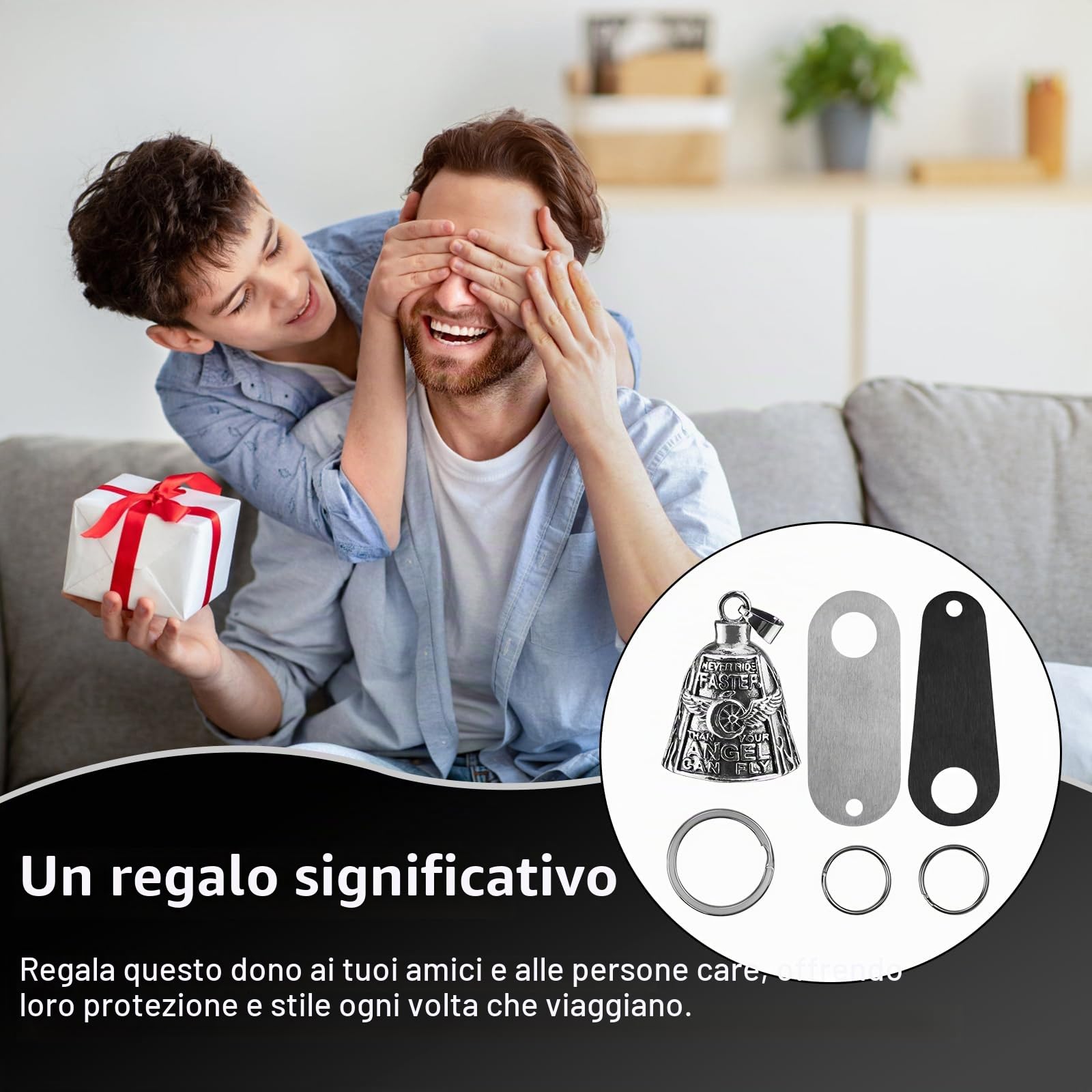 Guardian Bell Portafortuna Moto,Campanella Moto Guardian Bell Originale,Guardian Bell Moto,Campanella Moto Oleoso per Auto Elettriche Motos Biciclette Ecc (Argento)