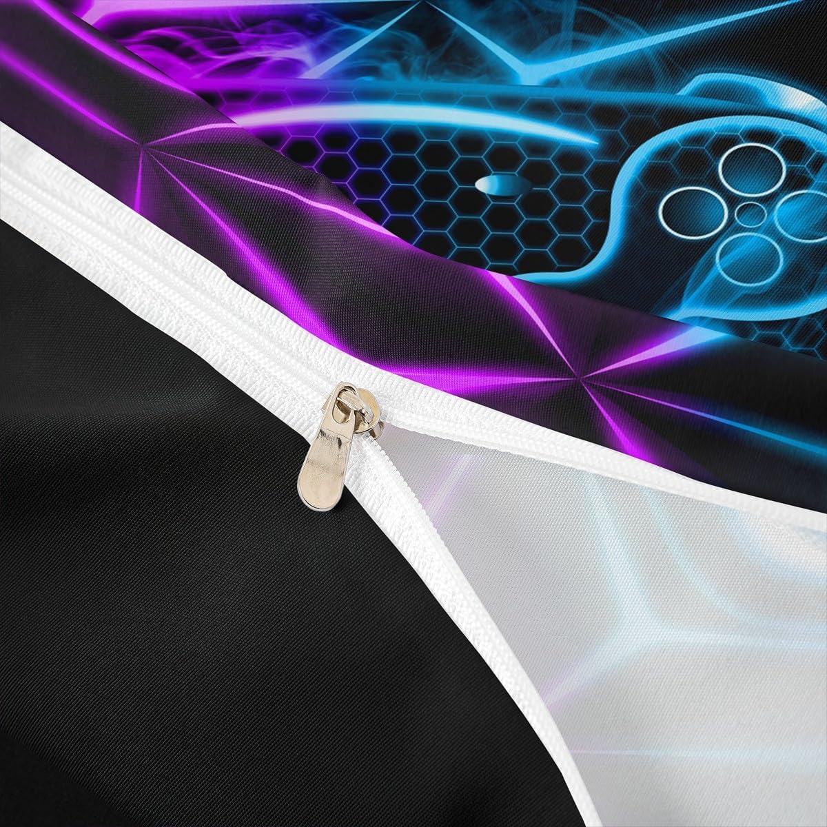 Erosebridal Toddler Gamer Gaming Duvet Cover 3D Gamepad Bedding Sets for Boys Games Console Comforter Cover Action Buttons Gaming Quilt Covers Game Controller Modern Room Decor Home, Purple Blue