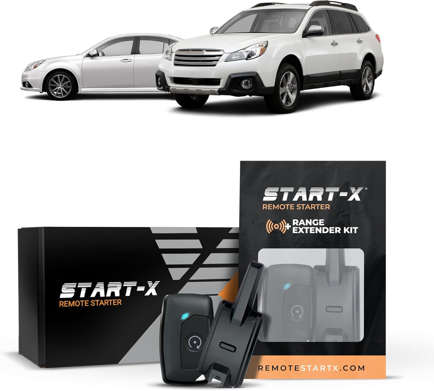 Start-X Remote Starter Kit + 2000ft 1 Way Range Extender for Subaru Legacy and Outback (2010, 2011, 2012, 2013, 2014) Vehicles with Key Ignition