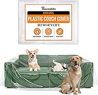 Vista 1 de Houseables Funda de plástico para sofá, fundas de plástico para mascotas, protector de sofá transparente para moverse, protector de sofá biplaza