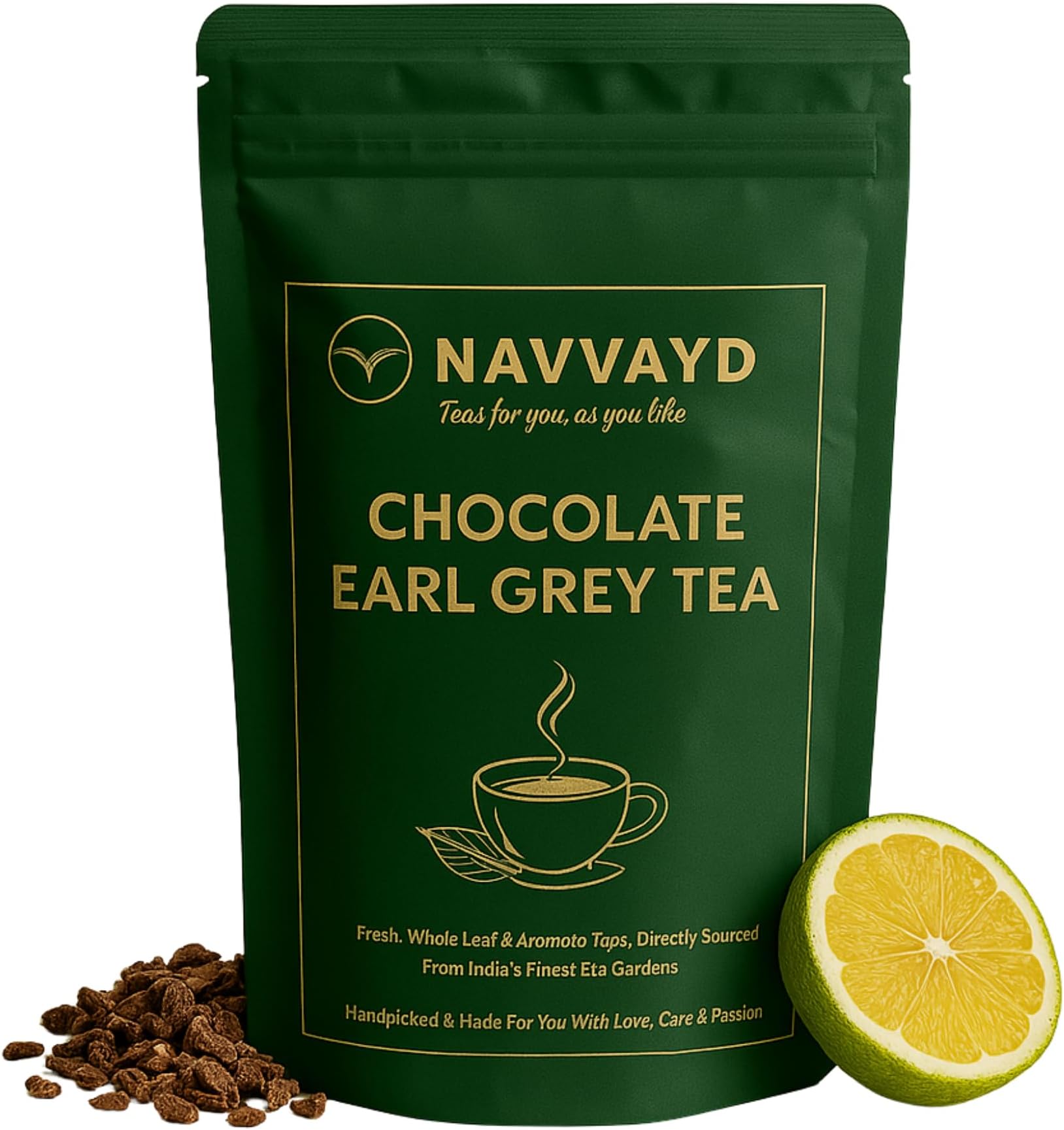 Chocolate Earl Grey Tea (100 Grams, 50 Cups), Delicious & Healthy Tea with Natural Ingredients