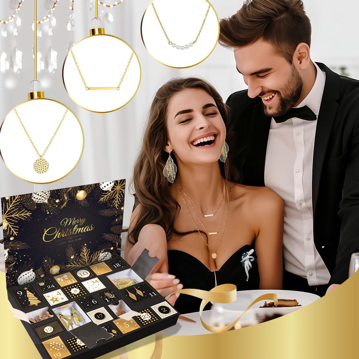 iZoeL Adviento Calendario 2025 Joyería Mujeres Adolescentes Chicas 2025 Calendario Navidad 24 Gran Bisutería Calendario Adviento Collar Pulsera Pendientes Broche